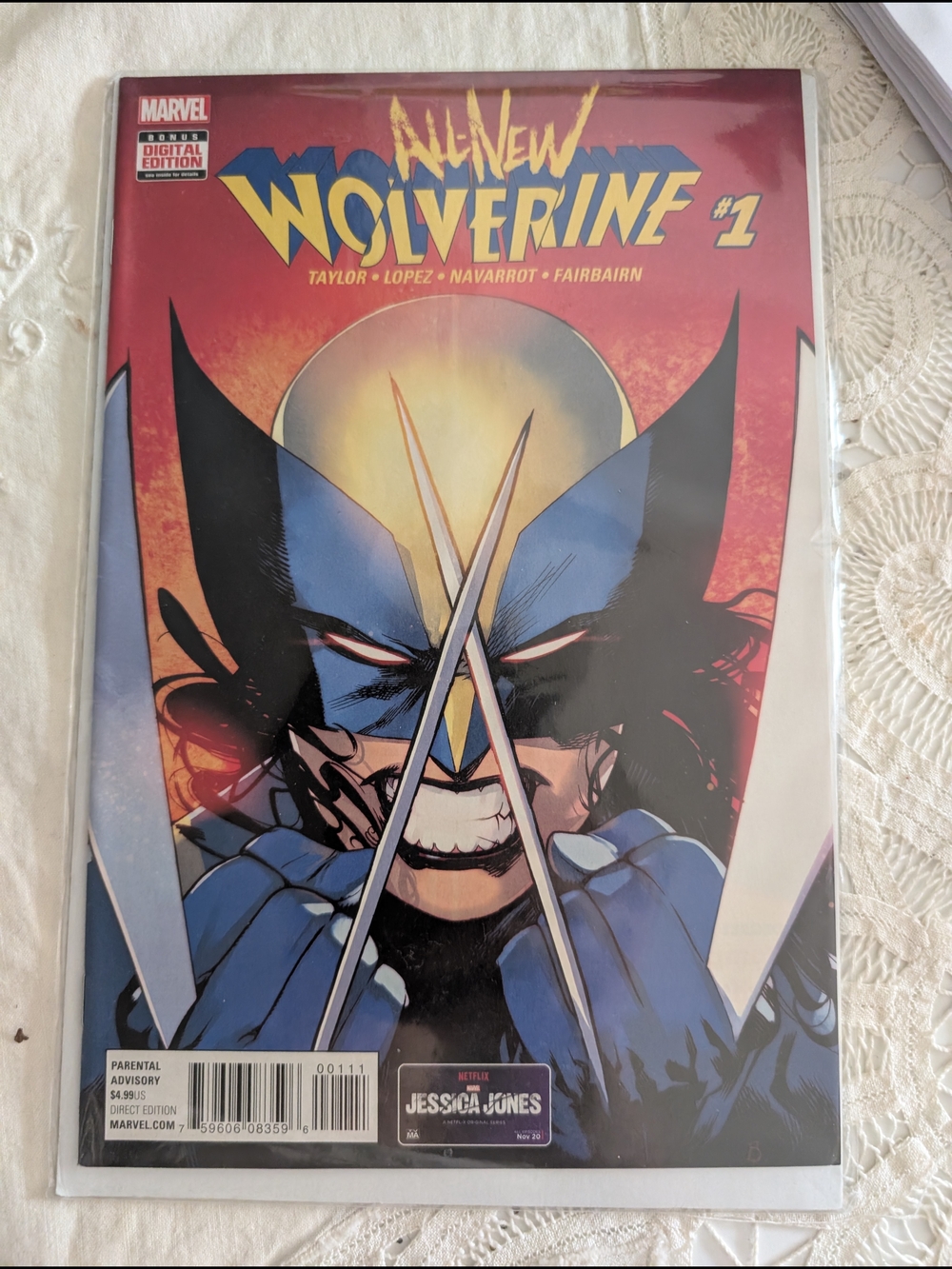Marvel All-New Wolverine #1 Comic Cover - Blue & Yellow with Red Accents